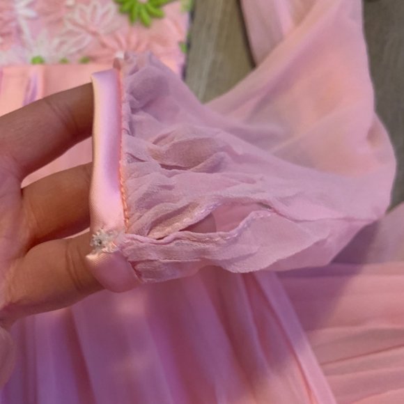 Vintage Ladies Union Floral Hand Embroidered Dress S - Picture 12 of 13